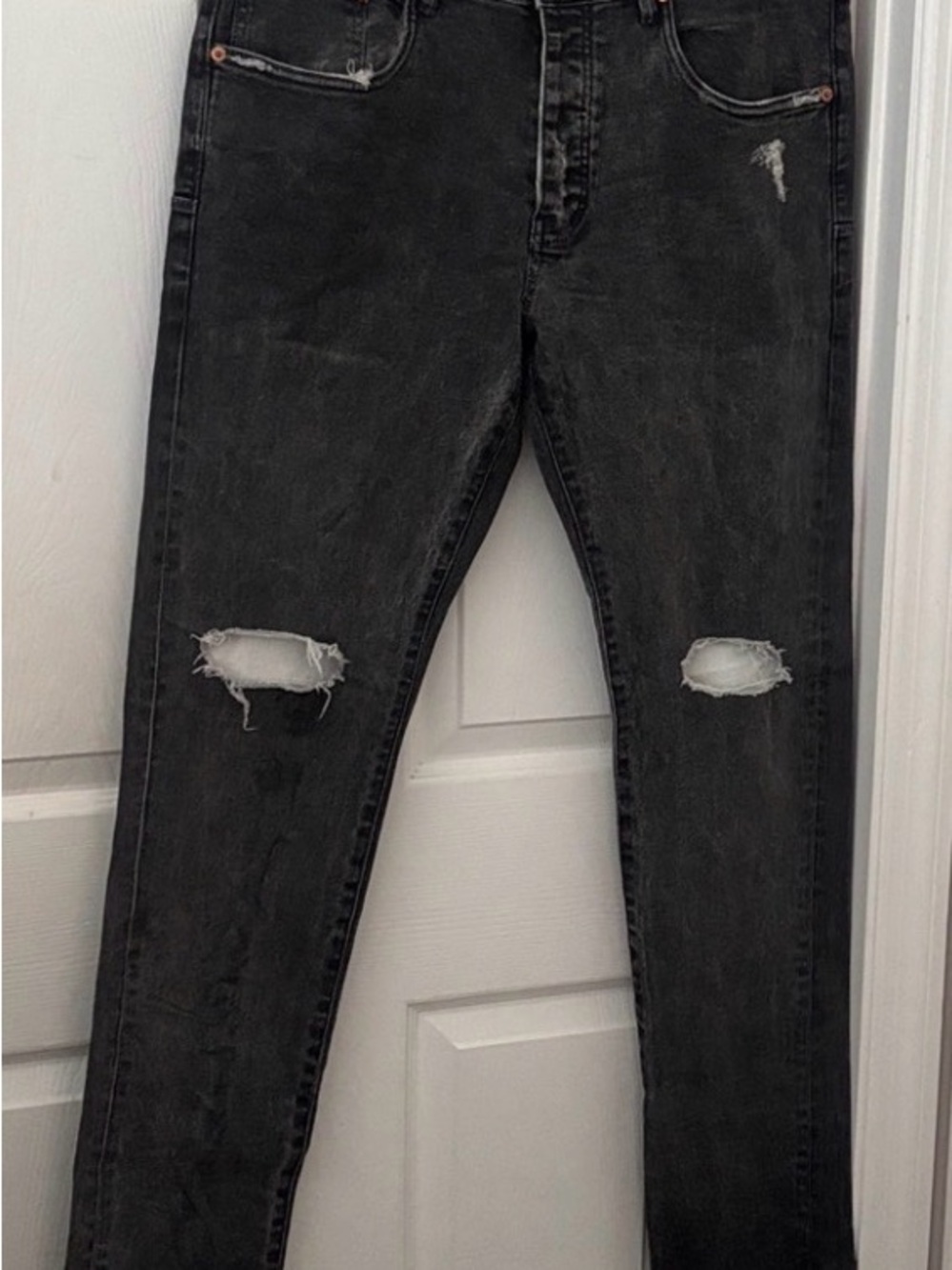 Purple Brand Slim Ripped Black Men's Jeans